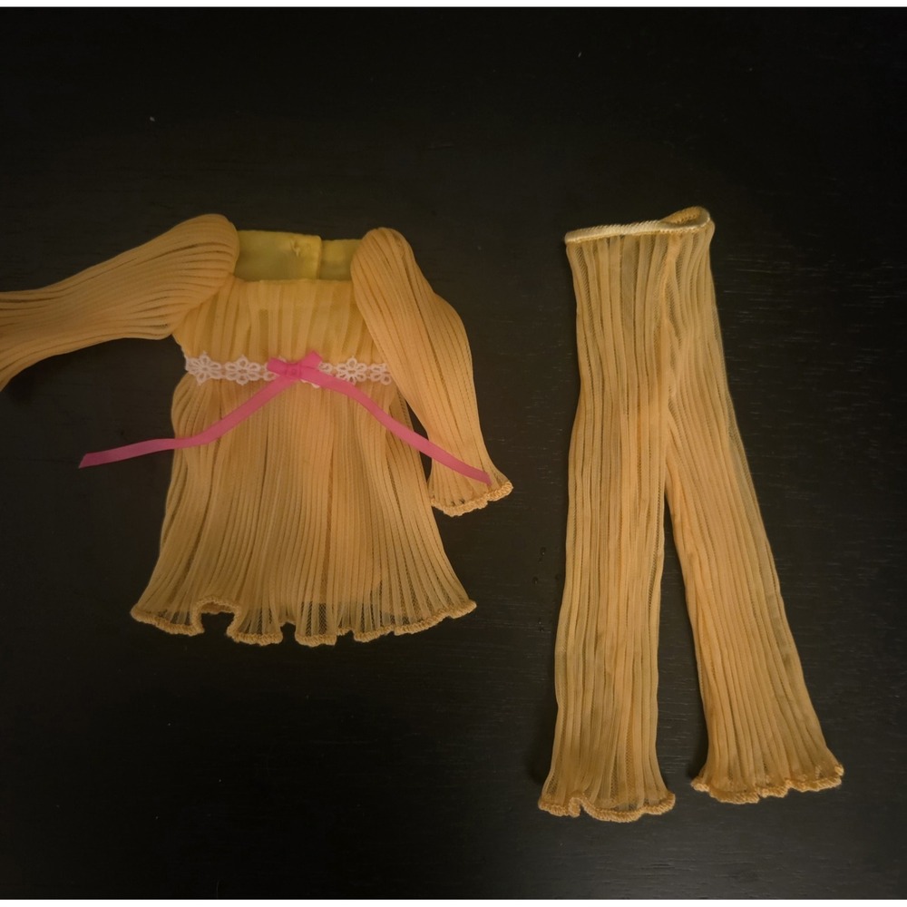 Vintage 1970 Barbie Lemon Kick #1465 Outfit Mod Era Top Pants